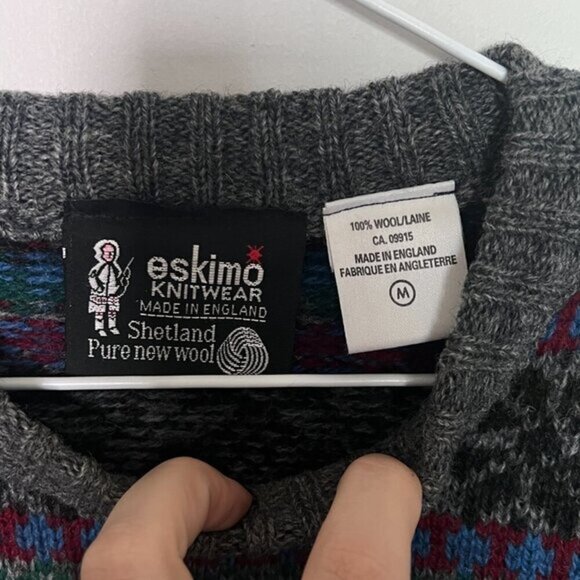 Eskimo Knitwear 100 Shetland Wool sweater M - Picture 2 of 2